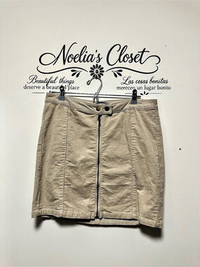 Blue Spice Mini Skirt in Beige Waist 11